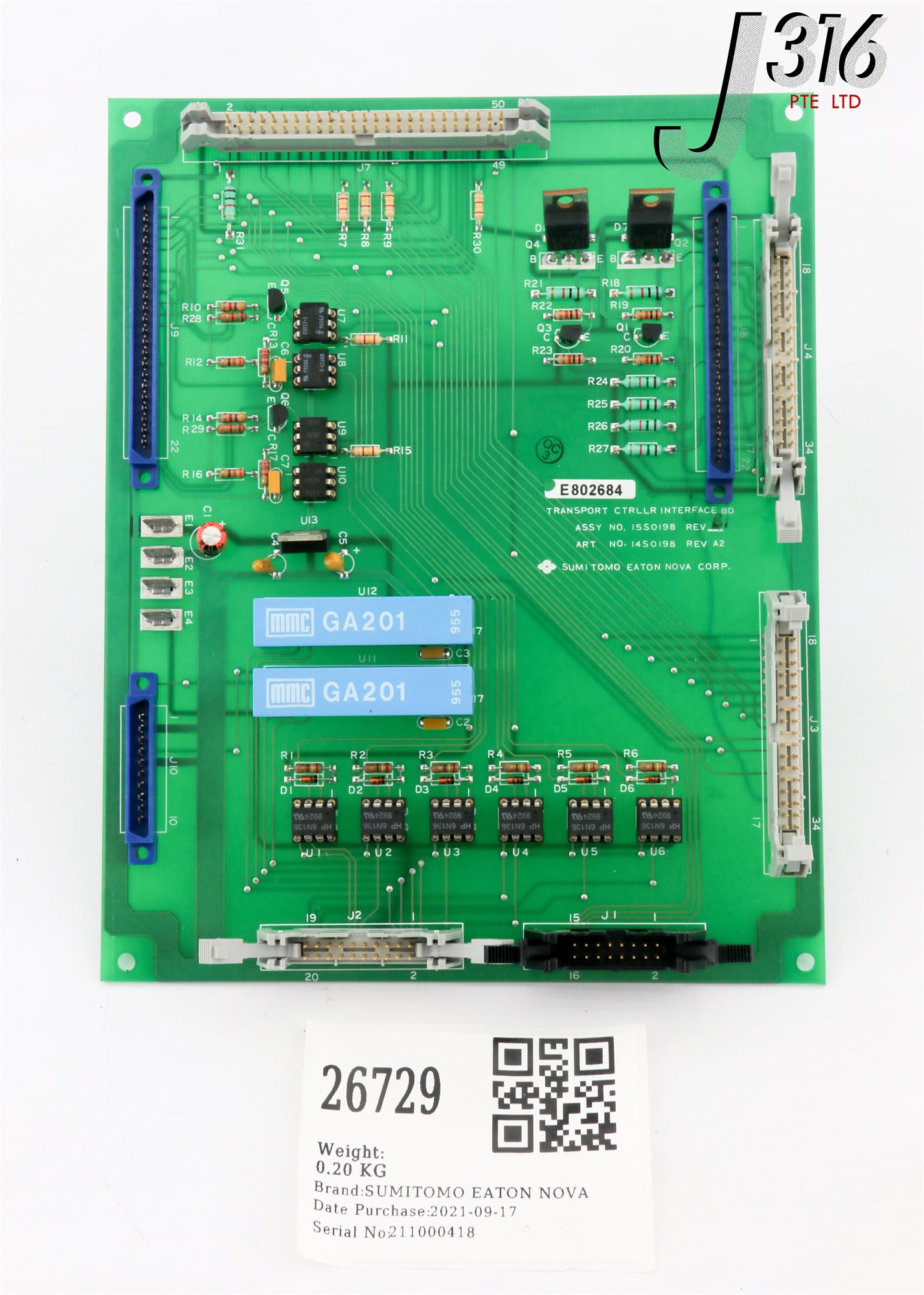 26729 SUMITOMO EATON NOVA PCB, TRANSPORT CTRLLR I/F BD, 14S0198 26729 SUMITOMO EATON NOVA PCB, TRANSPORT CTRLLR I/F BD, 14S0198